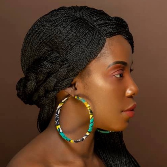 African fabric hair bow - Picture 2 of 2